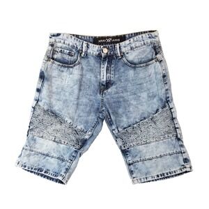 Xray Shorts men's 32x13 slim stacked blue denim modern preppy